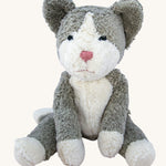 Senger Small Floppy grey and white Cat soft toy.