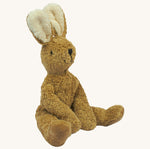 Senger Small Floppy Bunny Toy. Made using sustainably-produced cotton and high-quality long-staple mohair that can easily be combed. The Bunny is on a cream background