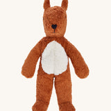 Front view of the Senger Small Floppy Squirrel organic soft toy.