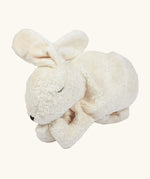 Senger large white cuddly rabbit soft toy. White organic cotton outer with black sleepy eye and nose details.