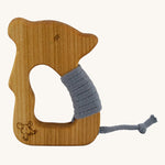 Senger Wooden Yarn Mouse Teether on a plain background.