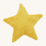Senger warming star cushion. A yellow fluffy GOTS organic cotton cushion that can be warmed up.