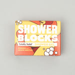 Shower Blocks Ginger & Agave Nectar Gel Bar pictured on a plain grey background