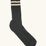Silverstick Air Organic Cotton Sports Socks in black with white stripes.