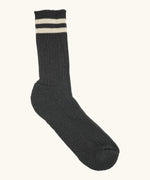 Silverstick Air Organic Cotton Sports Socks in black with white stripes.