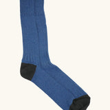 Silverstick Caburn Organic Cotton Socks in the inifinito blue with black heel, toe and ankle trim