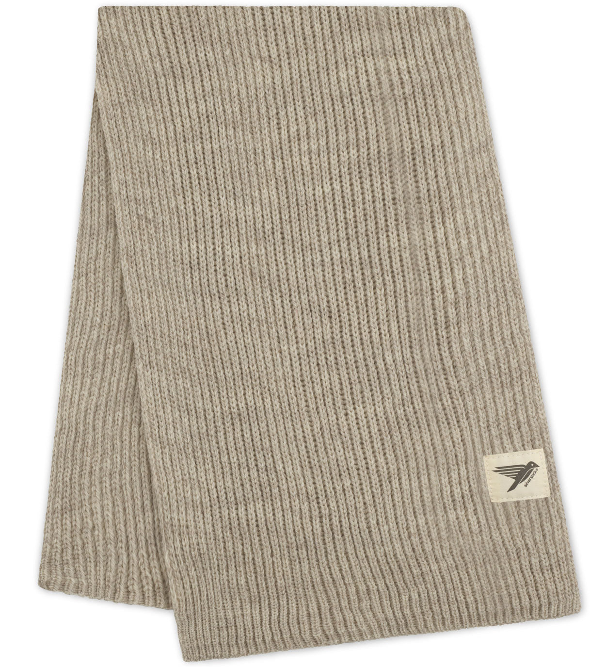 The Silverstick Cirrus Merino Wool Scarf in the Oat colour way shown folded. Silverstick are proudly made in the UK and stocked here at Babipur. 