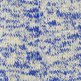 A close up of the British made wool hiking socks by Silverstick, in a Royal Blue with grey and white patterns.