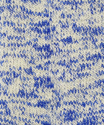 A close up of the British made wool hiking socks by Silverstick, in a Royal Blue with grey and white patterns.