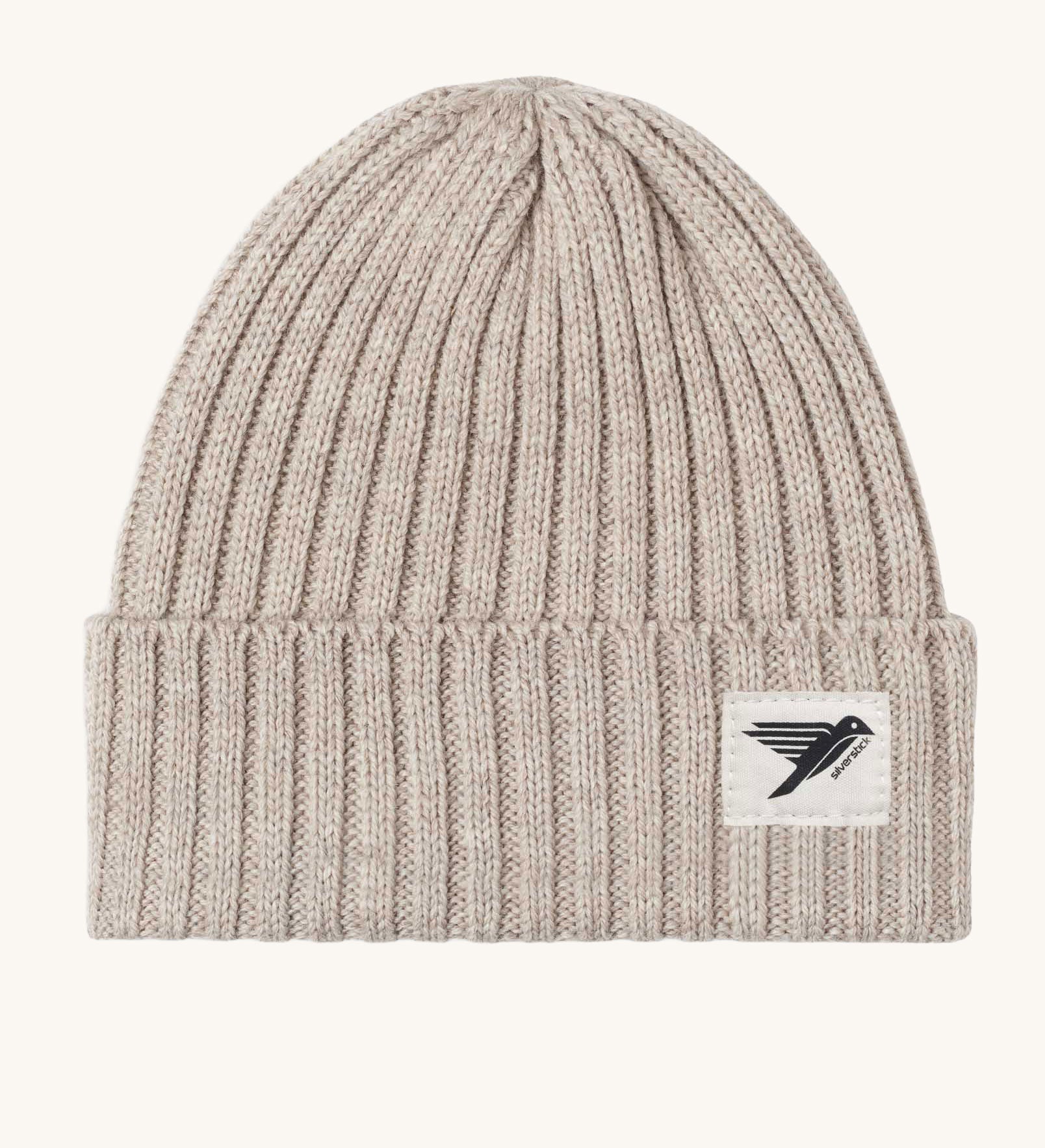 Silverstick Moffat Merino Wool Beanie in the Oat colourway. Silverstick are proudly made in the UK and available at Babipur. 