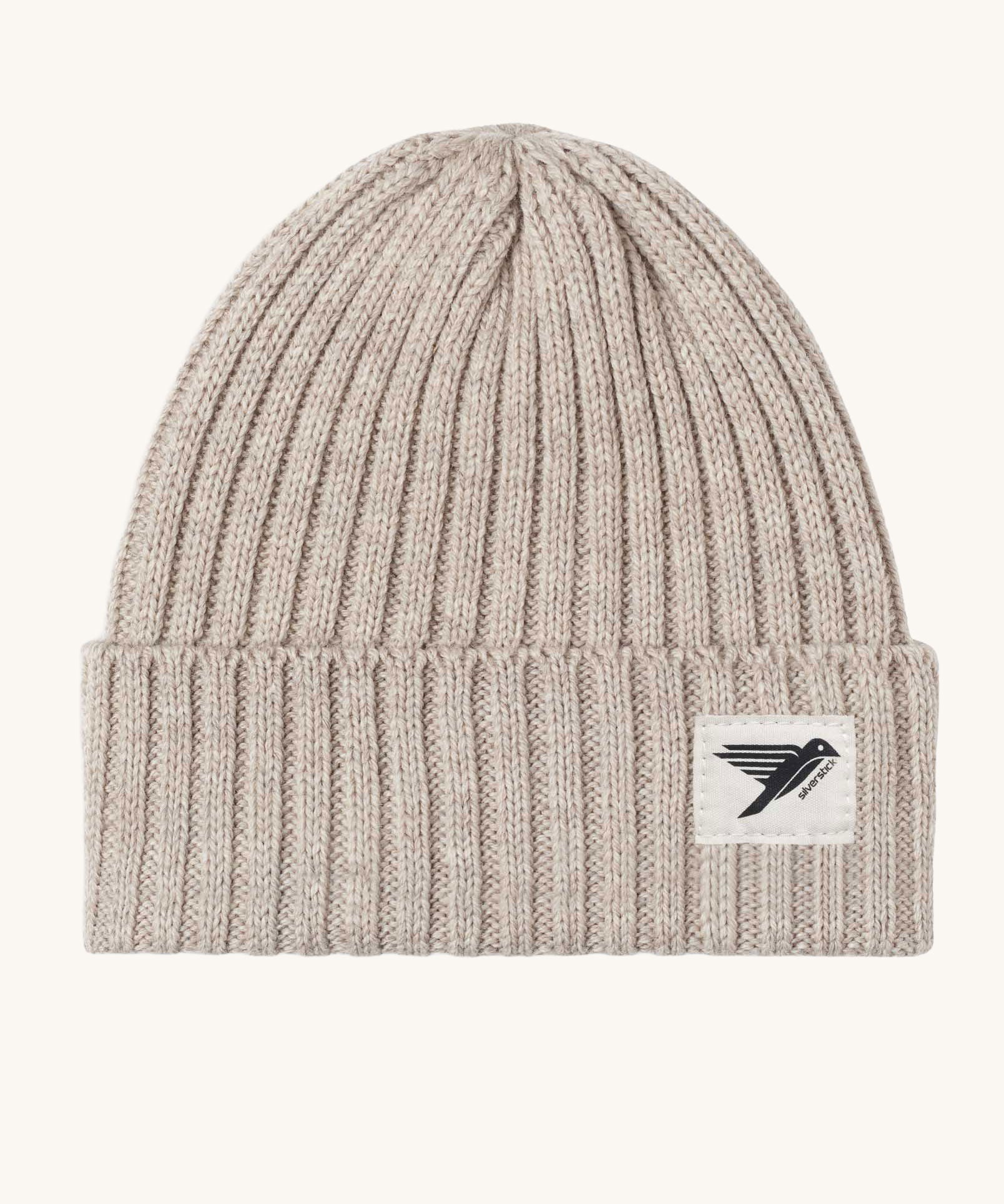 Silverstick Moffat Merino Wool Beanie in the Oat colourway. Silverstick are proudly made in the UK and available at Babipur. 