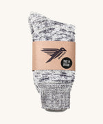 British made wool hiking socks by Silverstick, in a Dove marl with grey and white patterns.