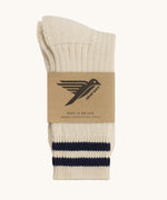 Silverstick Organic Cotton Air Socks - Adriatico shown folded over and placed into a cardboard packaging sleeve. 