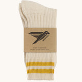 Silverstick Air Organic Cotton Sports Socks - Citron with the socks shown folded over and placed into their cardboard packaging sleeve.