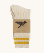 Silverstick Air Organic Cotton Sports Socks - Citron with the socks shown folded over and placed into their cardboard packaging sleeve.