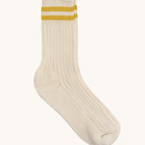 Silverstick Air Organic Cotton Sports Socks with Citron yellow coloured stripes.