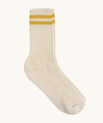 Silverstick Air Organic Cotton Sports Socks with Citron yellow coloured stripes.