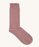 A pair of solid pink socks by Silverstick, made from GOTS Certified organic cotton grown in India and knitted in the UK. 
