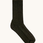 Silverstick Pennine Wool Socks in a Moss green colour. 