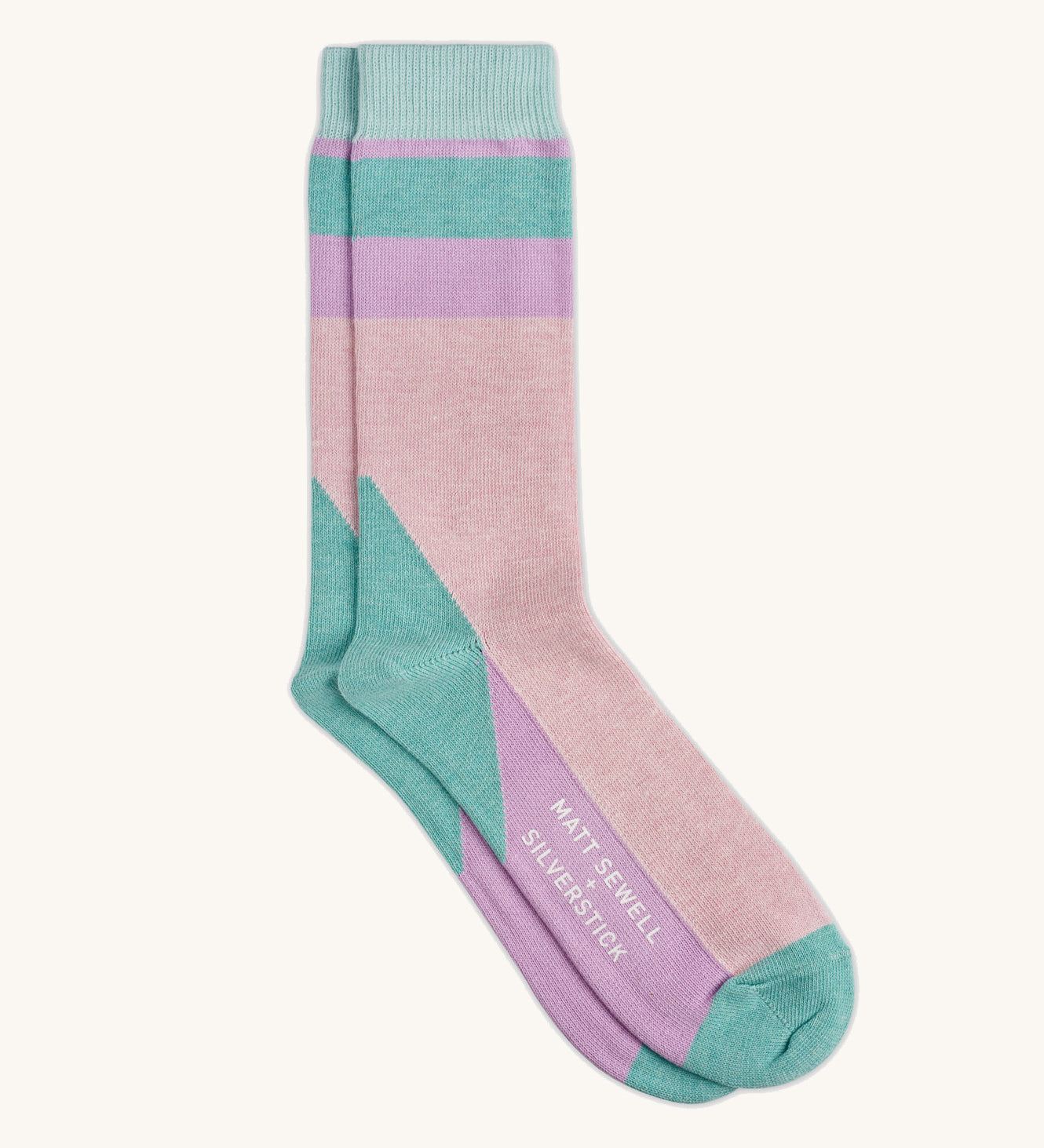 A pair of organic cotton socks by Silverstick, in a Turtle Doves design by Matt Sewell and made in Britain.