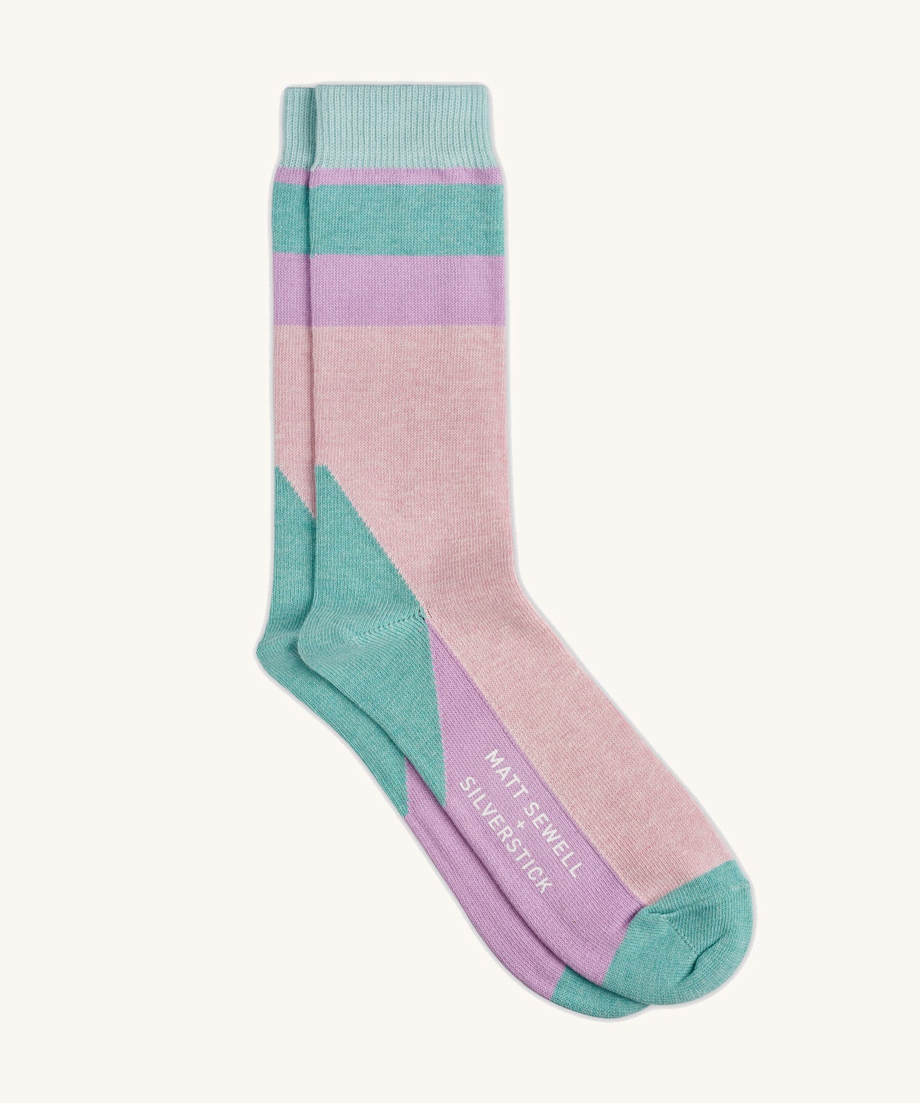 A pair of organic cotton socks by Silverstick, in a Turtle Doves design by Matt Sewell and made in Britain.