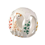 The Sophie the Giraffe natural Hevea rubber teething ball toy or babies, with non-toxic paints and textured elements. 