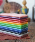 Stockmar Modelling Beeswax Clay 12 Colour Sheets stacked up. 