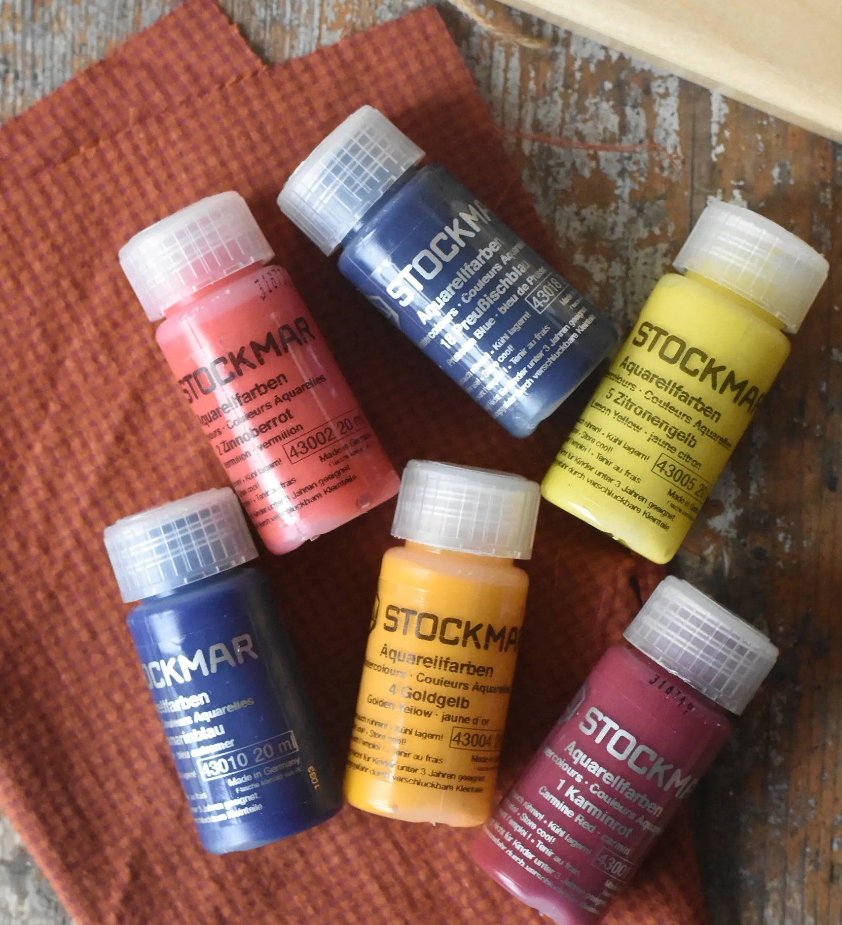 Stockmar 20ml concentrated watercolour paint in six different colours.