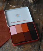 Stockmar colours of the world skin tone colour wax blocks crayons in a metal storage tin. 