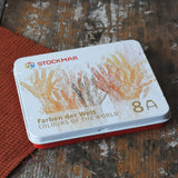 Stockmar colours of the world wax stick crayons metal storage tin.