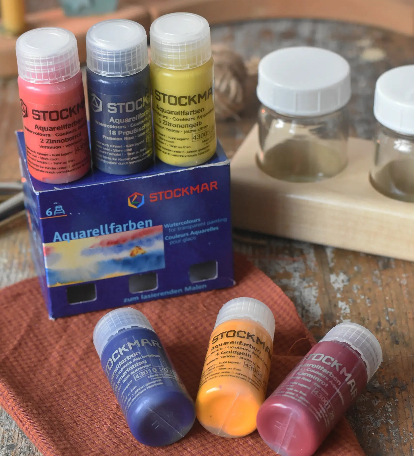 Stockmar basic colour concentrated watercolour paints. Set of 6 20ml paints. 