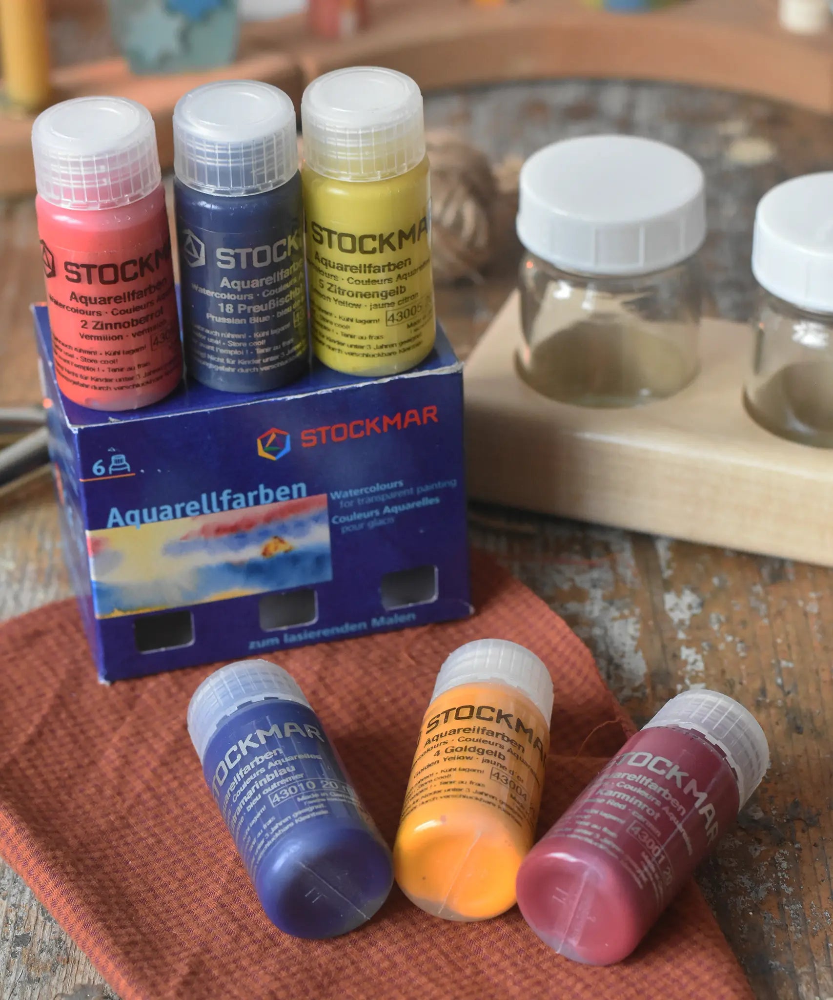 Stockmar basic colour concentrated watercolour paints. Set of 6 20ml paints. 