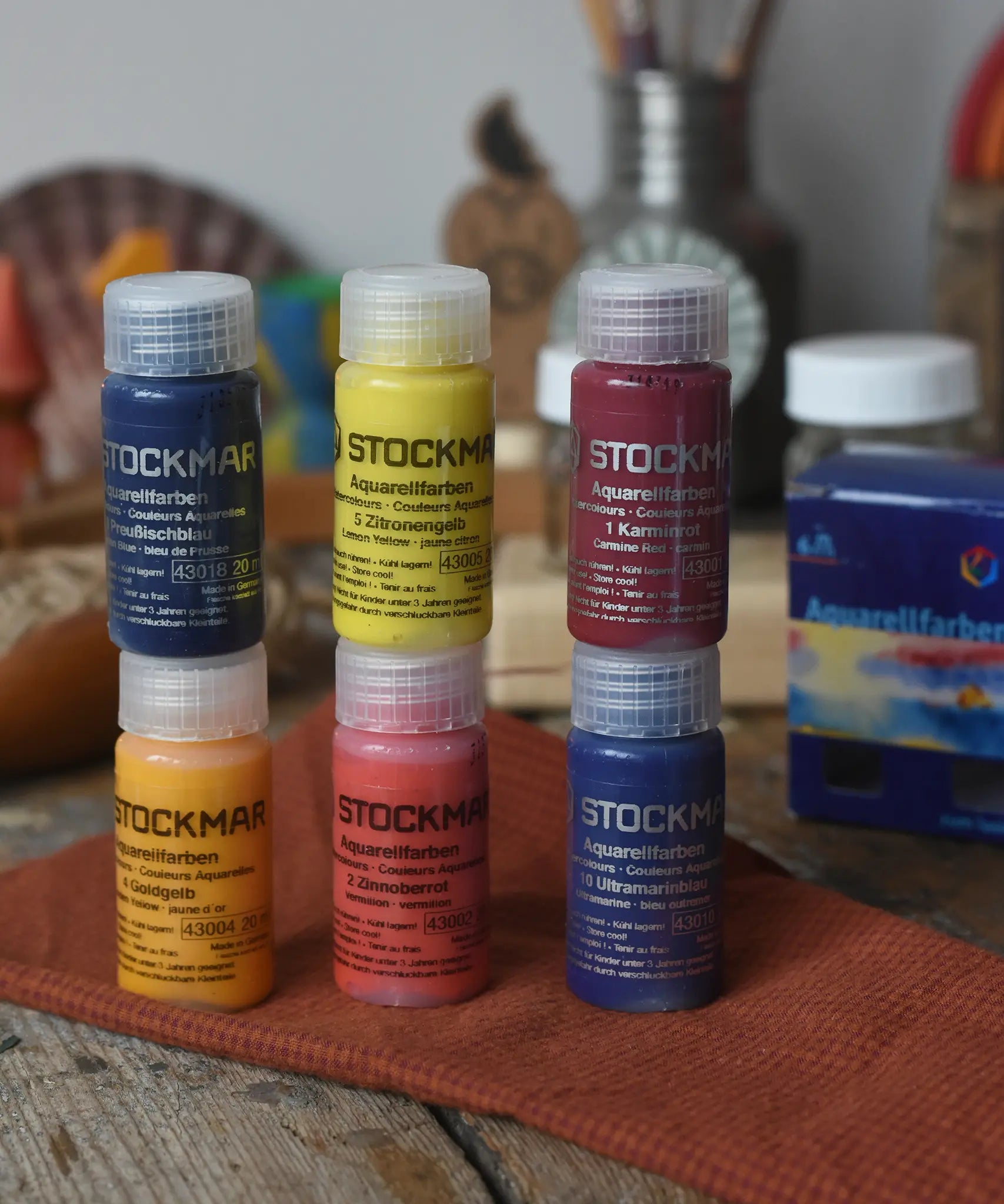 Stockmar basic colour concentrated watercolour paints. Set of 6 20ml paints. 