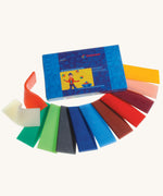 Stockmar Modelling Beeswax. 12 Sheets of coloured beeswax in ivory, carmine red, vermilion, golden yellow, yellow green, green, blue, ultramarine, red violet, rust, black and pink. 
