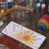 Metal storage tin of the Stockmar Opaque Watercolour Paint Tin Set.