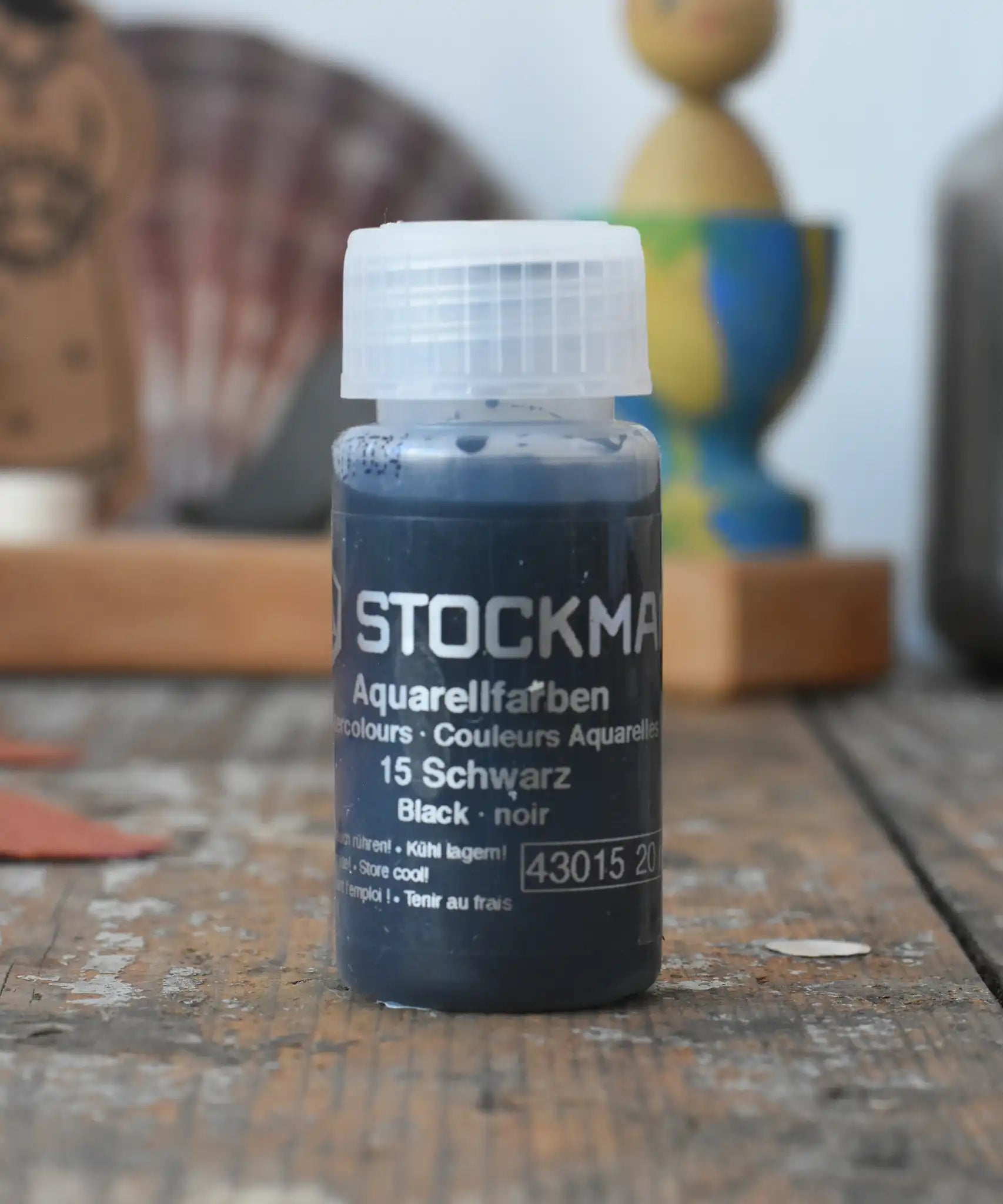 Stockmar 20ml liquid watercolour paint in black.