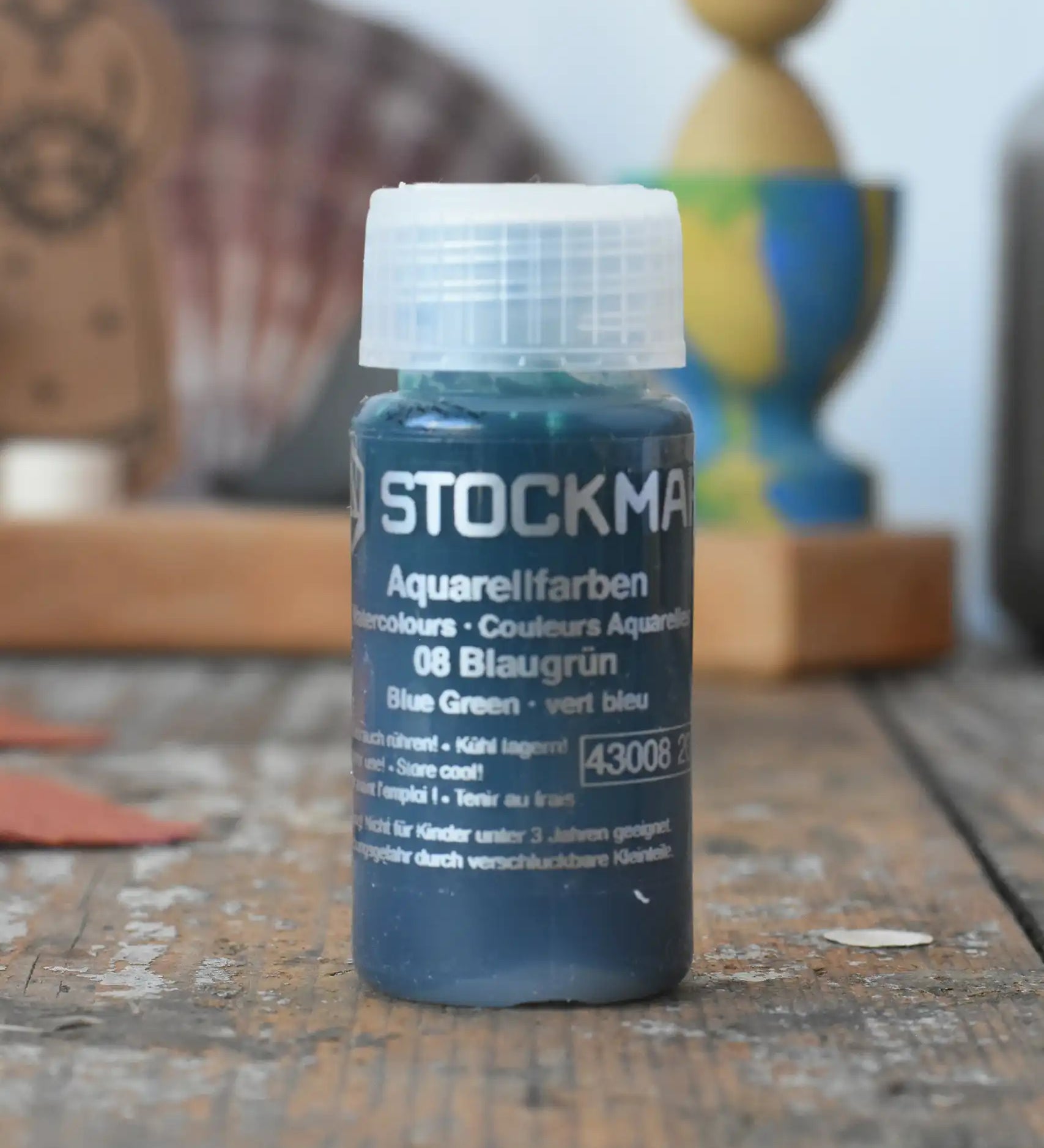Stockmar 20ml liquid watercolour paint in blue green.