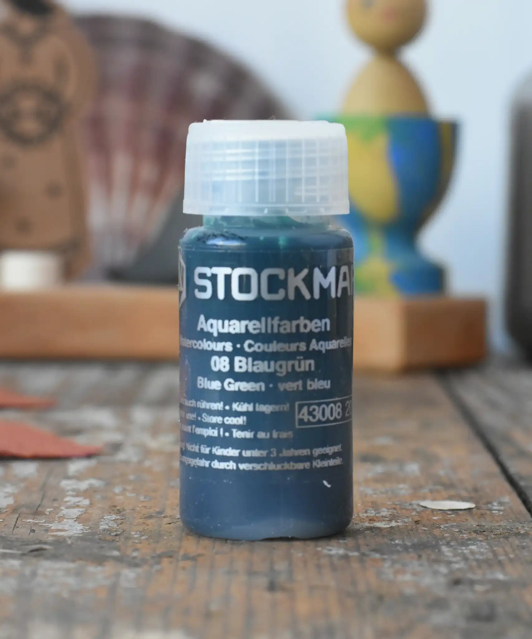 Stockmar 20ml liquid watercolour paint in blue green.