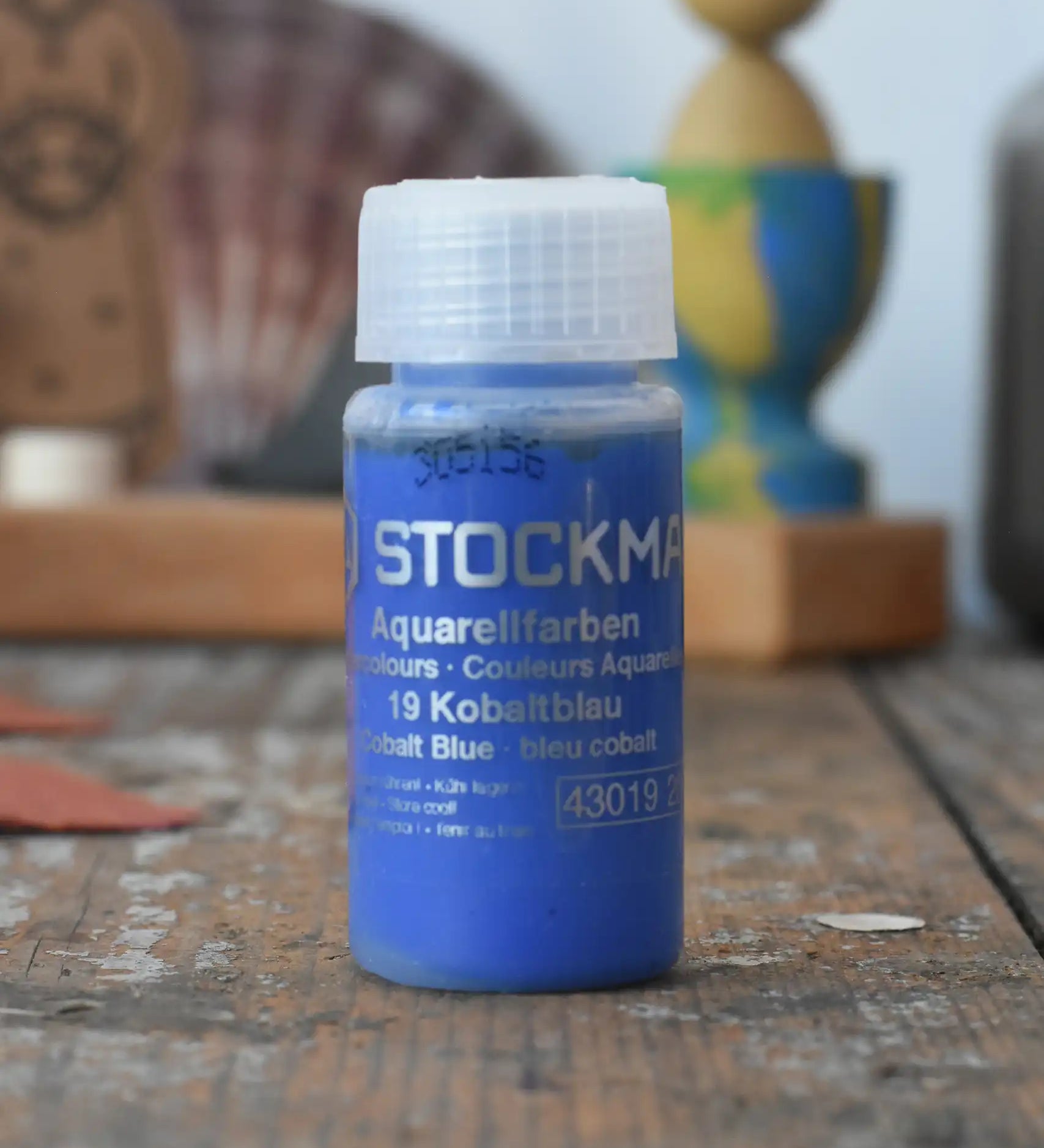 Stockmar 20ml liquid watercolour paint in cobalt blue.