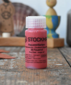 Stockmar 20ml liquid watercolour paint in fire red.