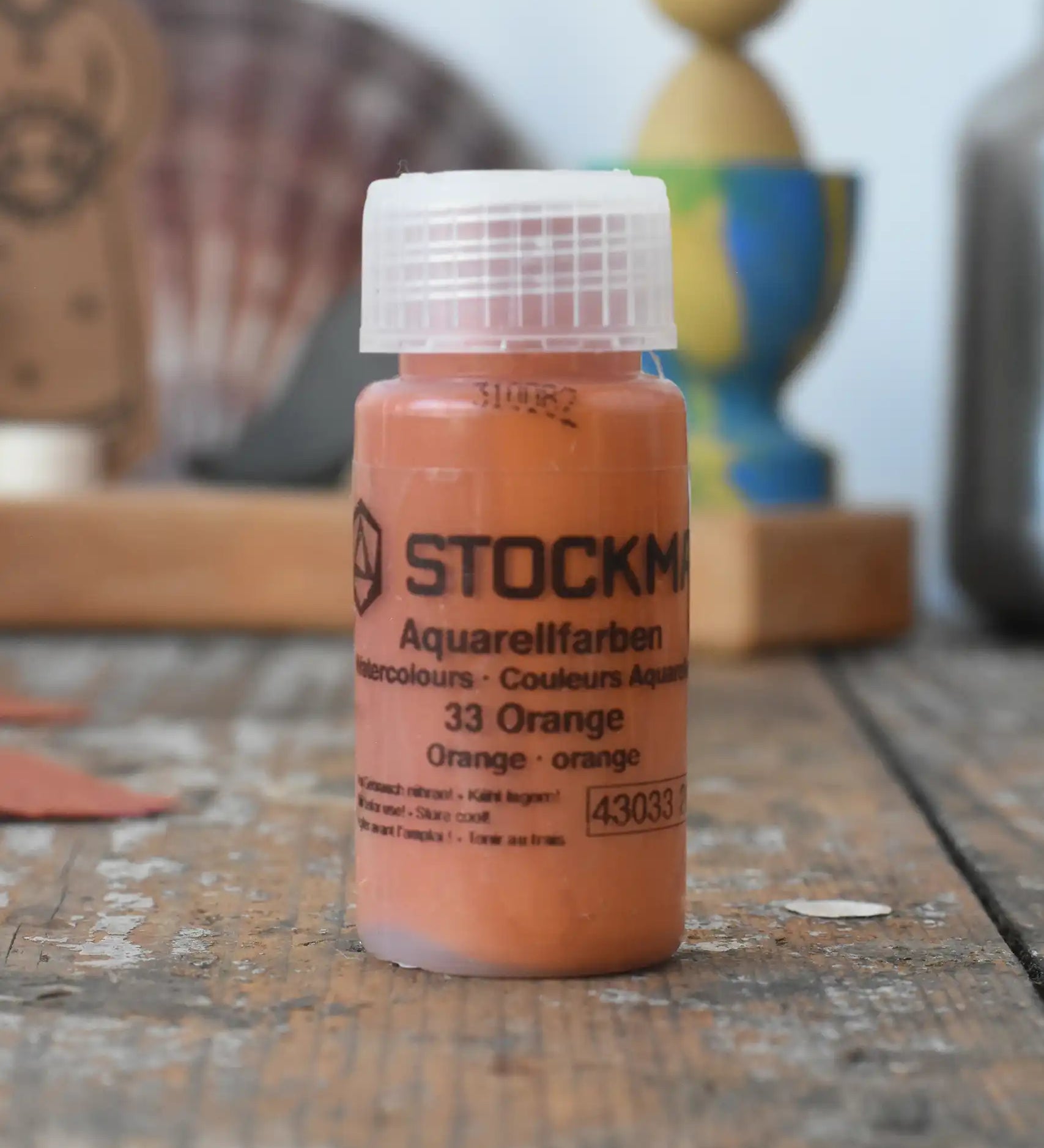 Stockmar 20ml liquid watercolour paint in orange.