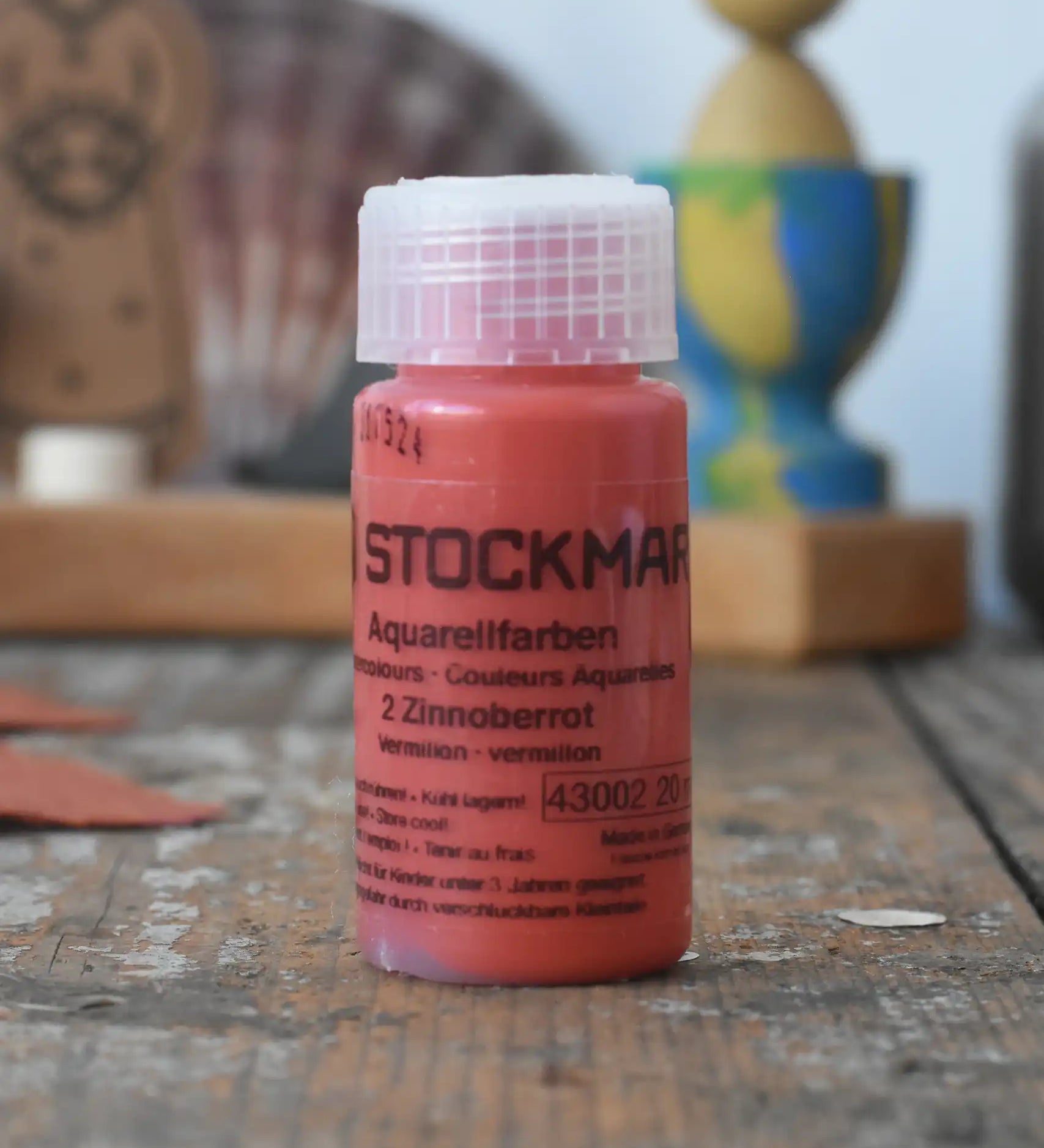 Stockmar 20ml liquid watercolour paint in vermilion.