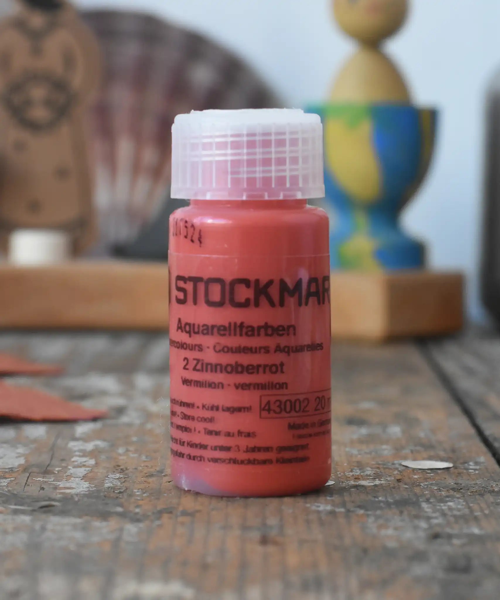 Stockmar 20ml liquid watercolour paint in vermilion.
