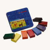 Stockmar 8 Standard Colours Wax Blocks in a tin. 