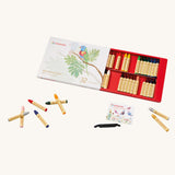 Stockmar 32 coloured Wax Crayon sticks in a box. The coloured crayons come with a wax scraper. 