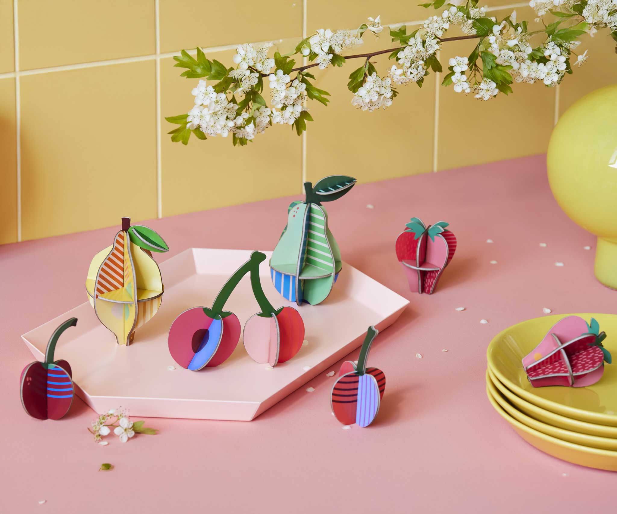 cardboard fruit models