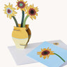 Studio Roof 3D Pop Out Card Van Gogh Flowers. A 3D cardboard DIY sunflowers in a vase next to a matching greetings card
