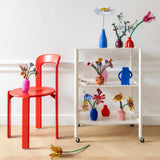 A trolley holding the everlasting flower Studio Rood 3D cardboard decorations