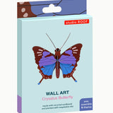 Studio Roof Insect blue Chrysalus Butterfly DIY wall art decoration in its packaging. 
