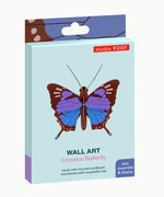 Studio Roof Insect blue Chrysalus Butterfly DIY wall art decoration in its packaging. 
